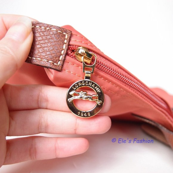 ❤️ NWT LONGCHAMP Le Pliage Large Nylon Shoulder Tote BLUSH Orange AUTHENTIC - Picture 10 of 14